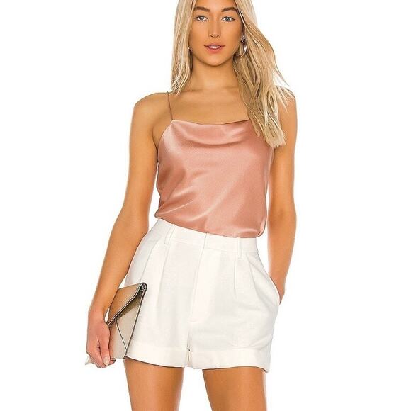 ALICE + OLIVIA Harmon Drapey Camisole Slip Tank Rose Tan XS - Picture 9 of 9